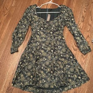 NWT J Crew Green Floral Dress